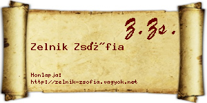 Zelnik Zsófia névjegykártya